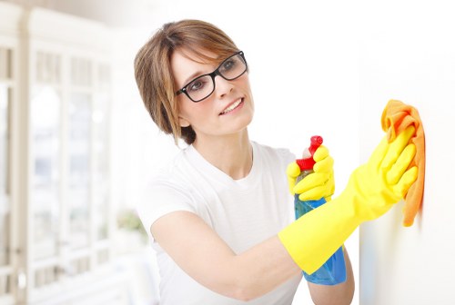 Local carpet cleaner preparing equipment for service in E16