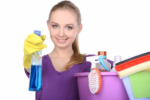 Deep cleaning kitchen and bathroom areas in E16
